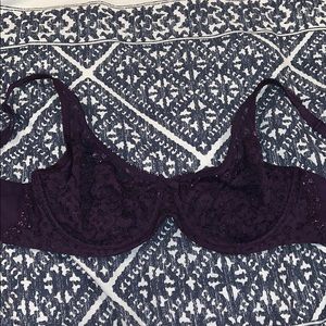 Purple lace body by Victoria bra